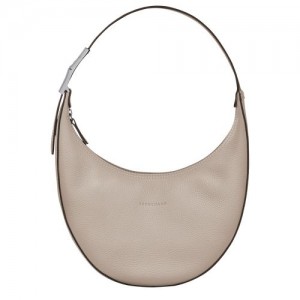 Torby Przez Ramię Damskie Longchamp Le Roseau Essential M Hobo Leather Clay | PL8784TC