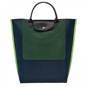 Torebka Damskie Longchamp Cabas M Tote Canvas Granatowe | PL9176BE