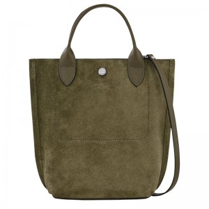 Torebka Damskie Longchamp Cabas XS Tote Leather Khaki | PL9190GS