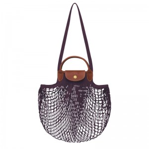 Torebka Damskie Longchamp Le Pliage Filet L Mesh Canvas Eggplant | PL9200TC