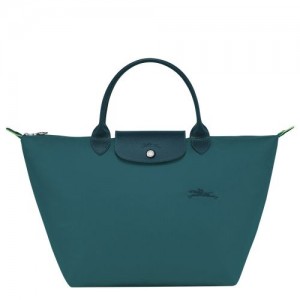 Torebka Damskie Longchamp Le Pliage Green M Recycled canvas Paw | PL9062FD