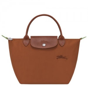 Torebka Damskie Longchamp Le Pliage Green S Recycled canvas Cognac | PL9050WN