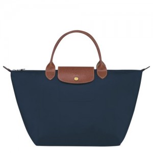 Torebka Damskie Longchamp Le Pliage Original M Recycled canvas Granatowe | PL9072BE