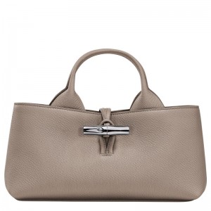 Torebka Damskie Longchamp Le Roseau S Leather Clay | PL9112SG