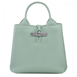 Torebka Damskie Longchamp Le Roseau S Leather Celadon | PL9097RV