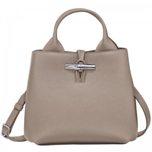 Torebka Damskie Longchamp Le Roseau S Leather Clay | PL9096TC