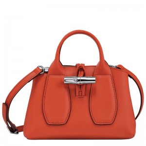 Torebka Damskie Longchamp Le Roseau XS Leather Paprika | PL9152QM