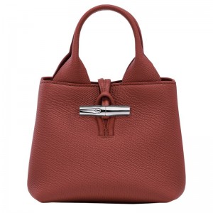 Torebka Damskie Longchamp Le Roseau XS Leather Chestnut | PL9107UZ