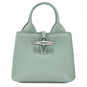 Torebka Damskie Longchamp Le Roseau XS Leather Celadon | PL9105TC