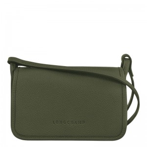 Torebki Małe Damskie Longchamp Le FoulonnÉ XS Clutch Leather Khaki | PL9352OK