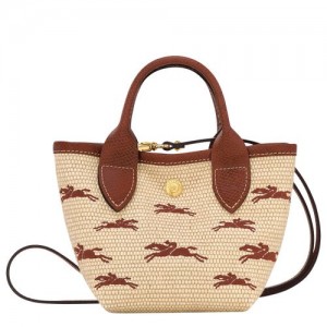 Torebki Małe Damskie Longchamp Le Panier Pliage XS Basket Canvas Brązowe | PL9273JP