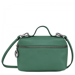 Torebki Małe Damskie Longchamp Le Pliage Xtra XS Vanity Skórzane Sage | PL9311EB