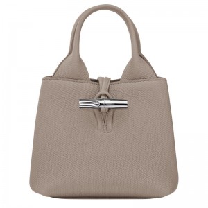 Torebki Małe Damskie Longchamp Le Roseau XS Handbag Leather Clay | PL9325JP