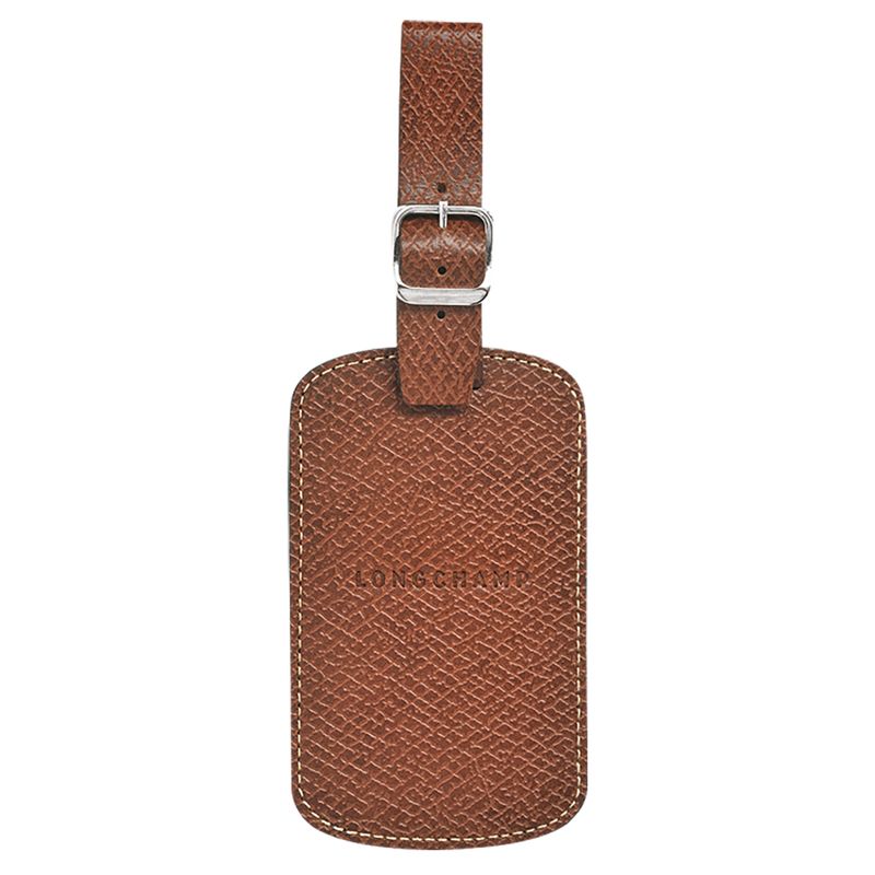 Akcesoria Damskie Longchamp Boxford Luggage tag Recycled canvas Brązowe | PL8237XY