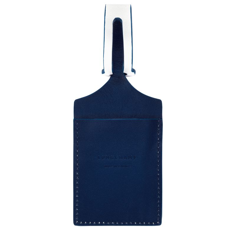 Akcesoria Damskie Longchamp LGP Travel Luggage tag Leather Niebieskie | PL8245BE