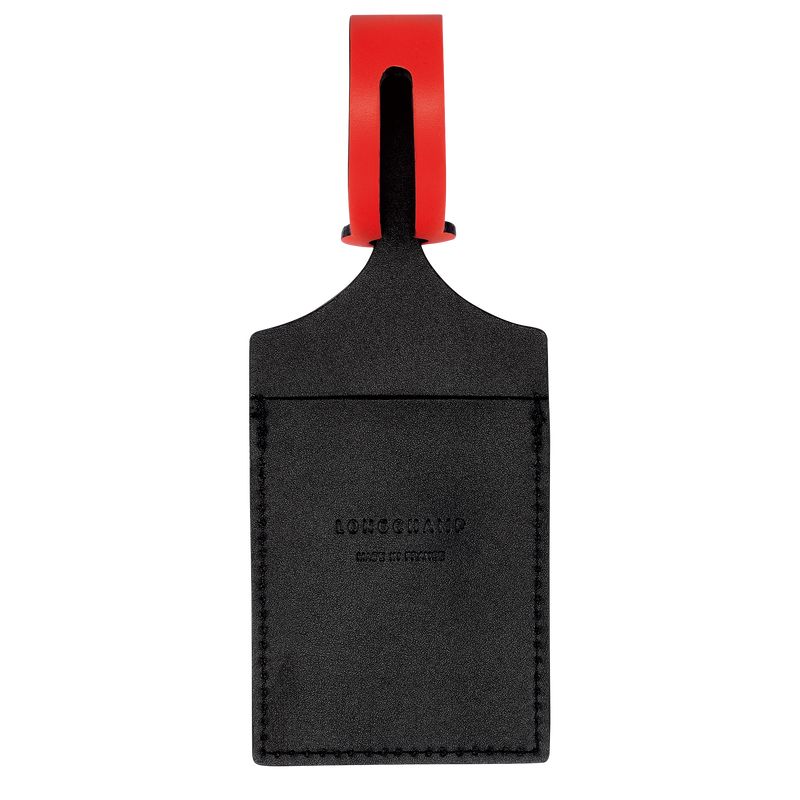 Akcesoria Damskie Longchamp LGP Travel Luggage tag Leather Czarne | PL8243MQ