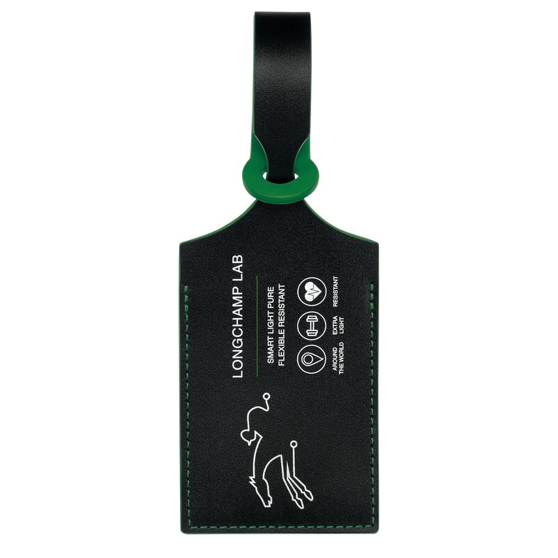 Akcesoria Damskie Longchamp LGP Travel Luggage tag Leather Czarne Zielone | PL8232HA