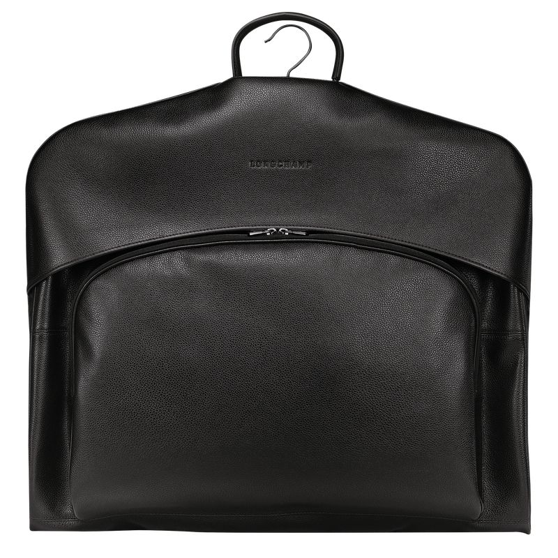 Akcesoria Damskie Longchamp Le FoulonnÉ Garment cover Leather Czarne | PL8238CT