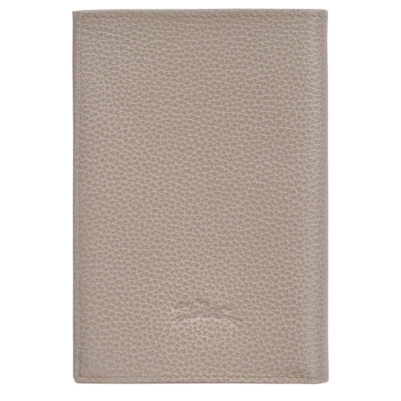 Akcesoria Damskie Longchamp Le FoulonnÉ Passport cover Leather Turtledove | PL8228SG