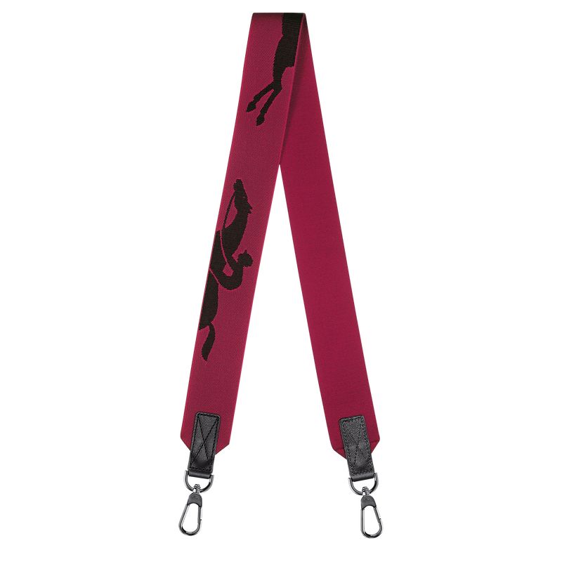 Akcesoria Męskie Longchamp 3D Shoulder strap Canvas Beetroot | PL7438WN