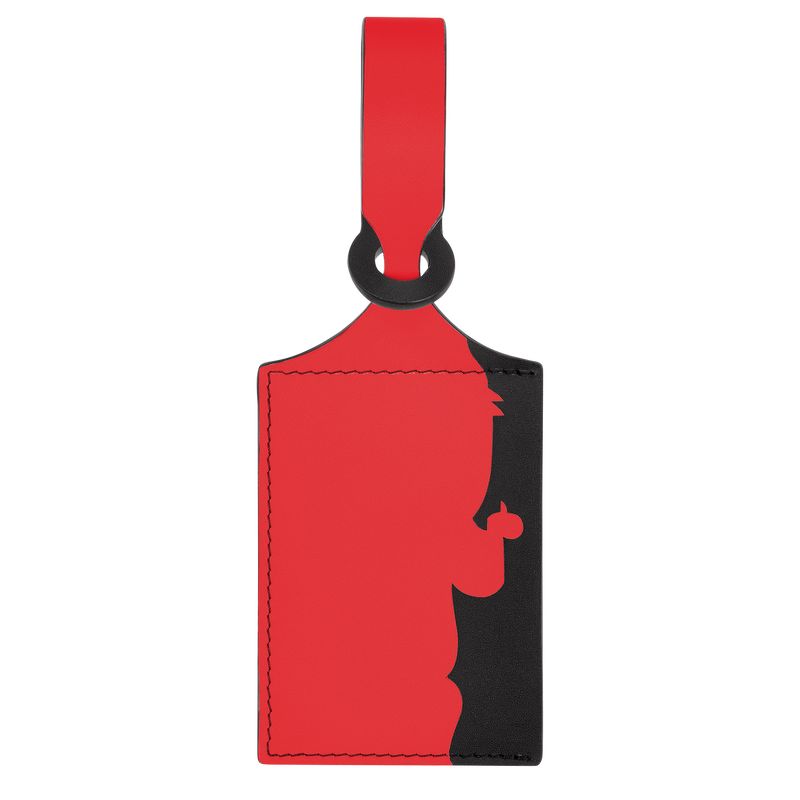 Akcesoria Męskie Longchamp LGP Travel Luggage tag Leather Czerwone | PL7133OK