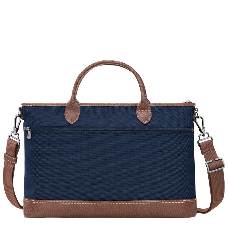 Aktówka Damskie Longchamp Boxford S Recycled canvas Niebieskie | PL8670GS