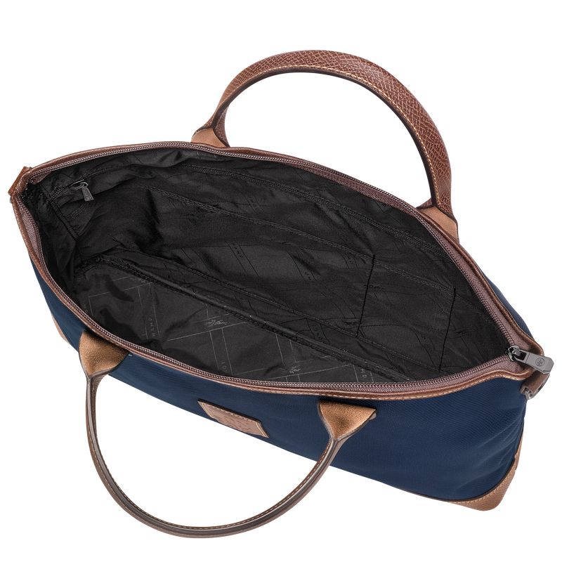 Aktówka Damskie Longchamp Boxford S Recycled canvas Niebieskie | PL8670GS