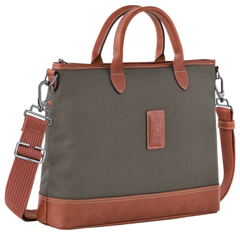 Aktówka Damskie Longchamp Boxford S Recycled canvas Brązowe | PL8669HA