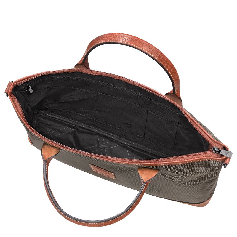 Aktówka Damskie Longchamp Boxford S Recycled canvas Brązowe | PL8669HA