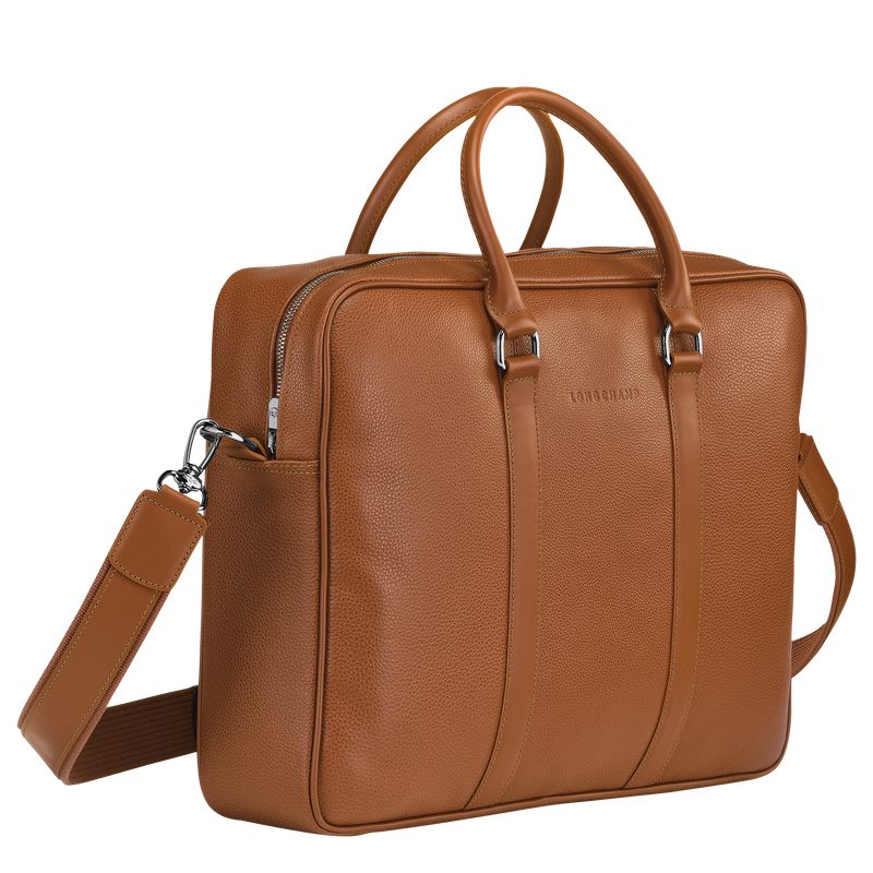 Aktówka Damskie Longchamp Le FoulonnÉ M Leather Caramel | PL8665ZU