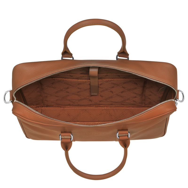 Aktówka Damskie Longchamp Le FoulonnÉ M Leather Caramel | PL8665ZU