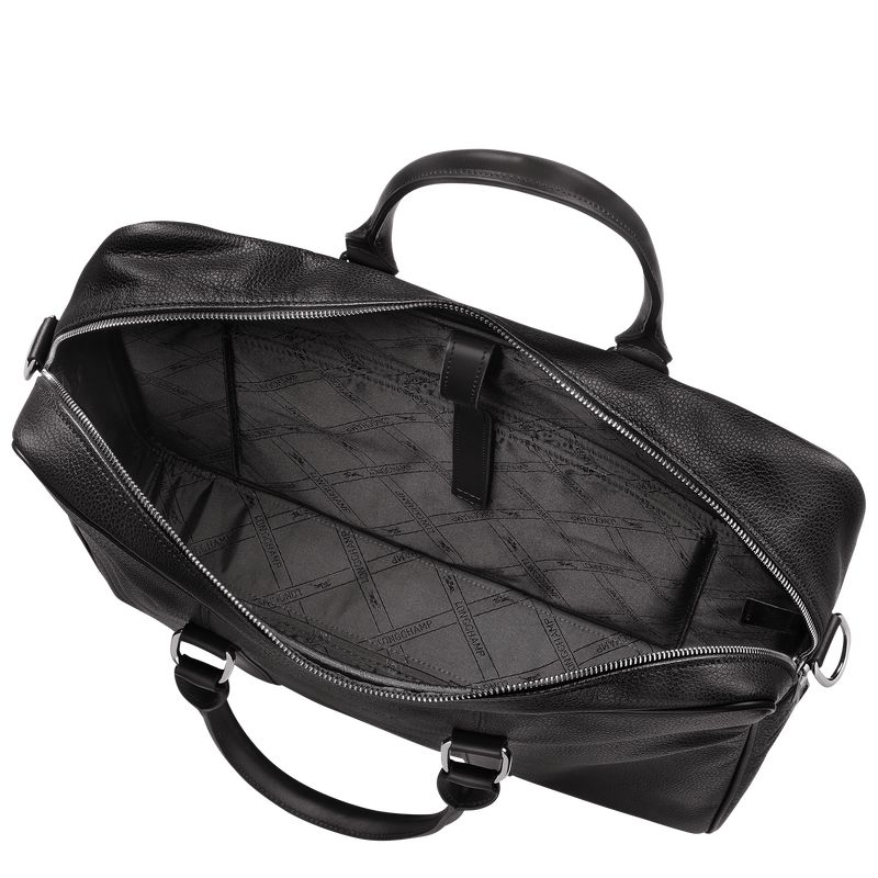 Aktówka Damskie Longchamp Le FoulonnÉ M Leather Czarne | PL8663CT