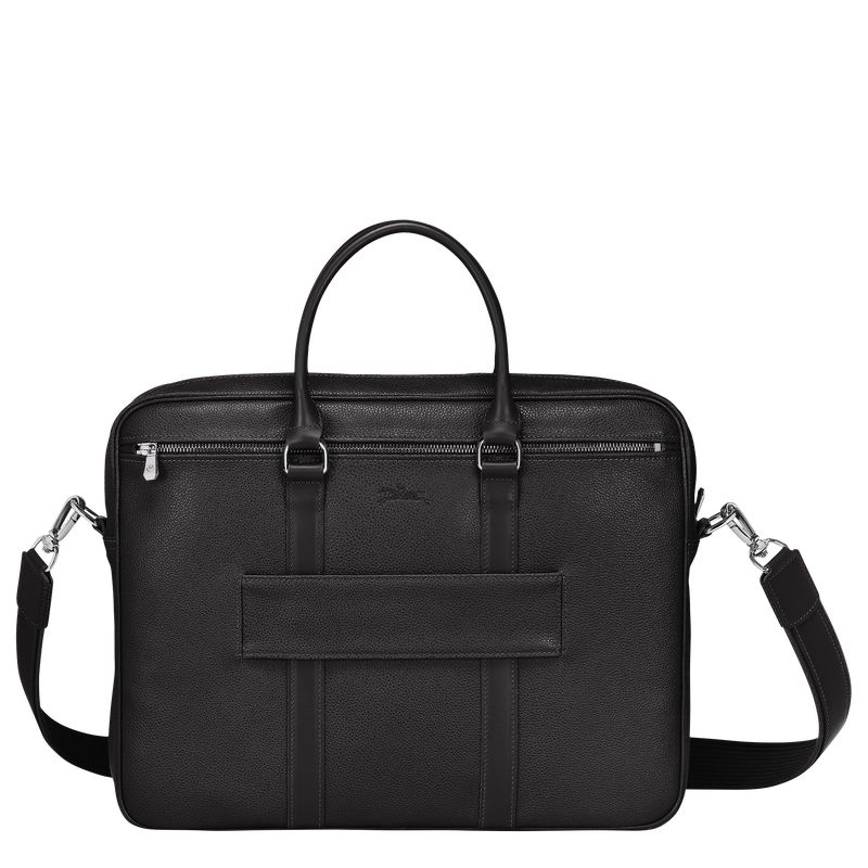 Aktówka Damskie Longchamp Le FoulonnÉ S Leather Czarne | PL8661BE