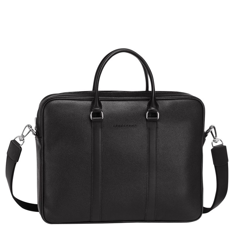 Aktówka Damskie Longchamp Le FoulonnÉ S Leather Czarne | PL8661BE