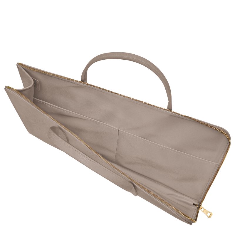 Aktówka Damskie Longchamp Le FoulonnÉ S Leather Turtledove | PL8660NW