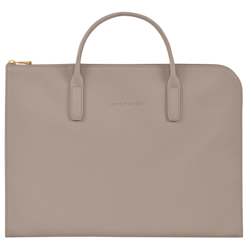 Aktówka Damskie Longchamp Le FoulonnÉ S Leather Turtledove | PL8660NW