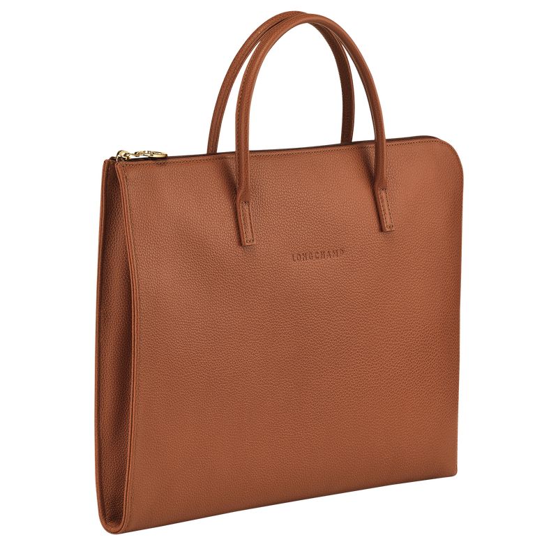 Aktówka Damskie Longchamp Le FoulonnÉ S Leather Caramel | PL8658MQ