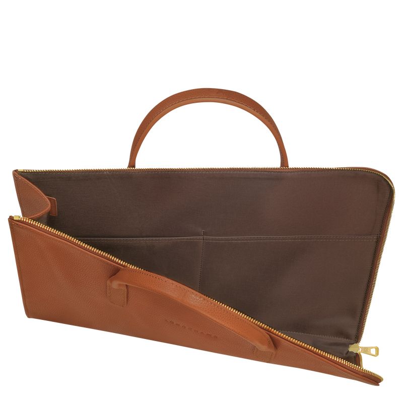 Aktówka Damskie Longchamp Le FoulonnÉ S Leather Caramel | PL8658MQ