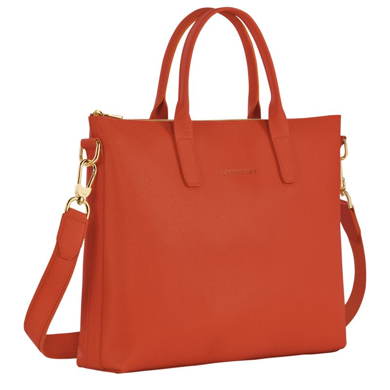 Aktówka Damskie Longchamp Le FoulonnÉ S Leather Paprika | PL8655VR