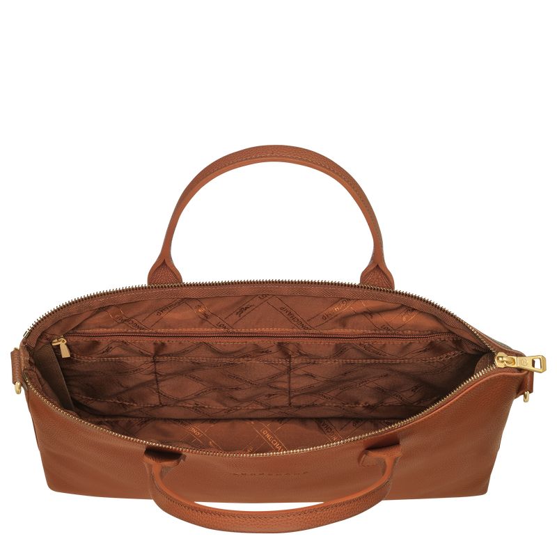 Aktówka Damskie Longchamp Le FoulonnÉ S Leather Caramel | PL8654CT