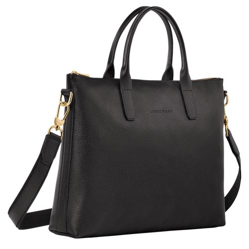 Aktówka Damskie Longchamp Le FoulonnÉ S Leather Czarne | PL8652ZU