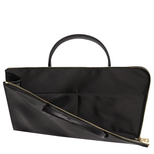 Aktówka Damskie Longchamp Le FoulonnÉ S Leather Czarne | PL8651LI