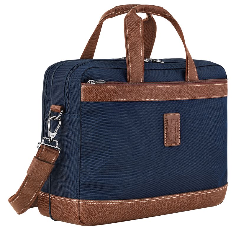 Aktówka Męskie Longchamp Boxford L Recycled canvas Niebieskie | PL7640TC