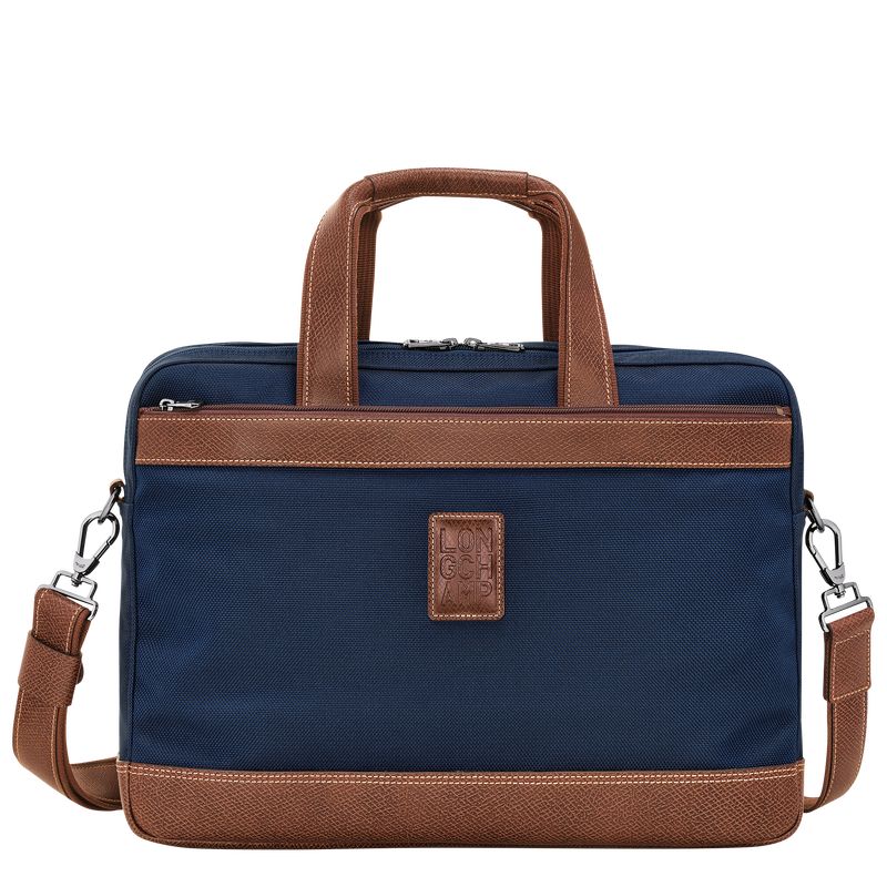 Aktówka Męskie Longchamp Boxford L Recycled canvas Niebieskie | PL7640TC