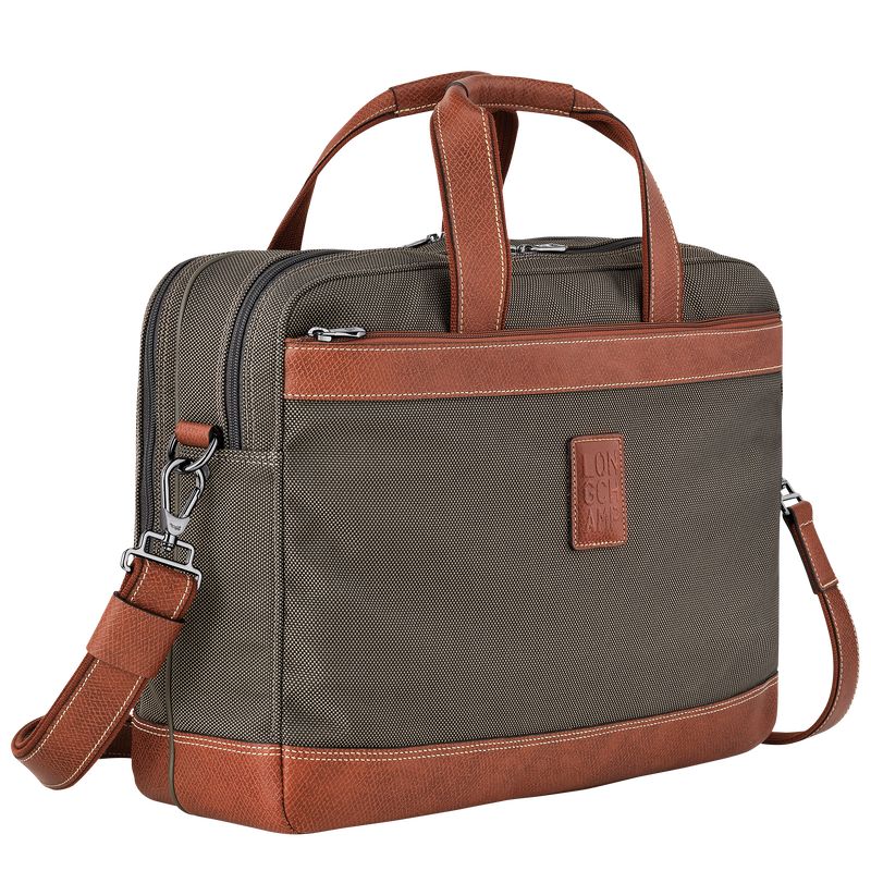 Aktówka Męskie Longchamp Boxford L Recycled canvas Brązowe | PL7639YX