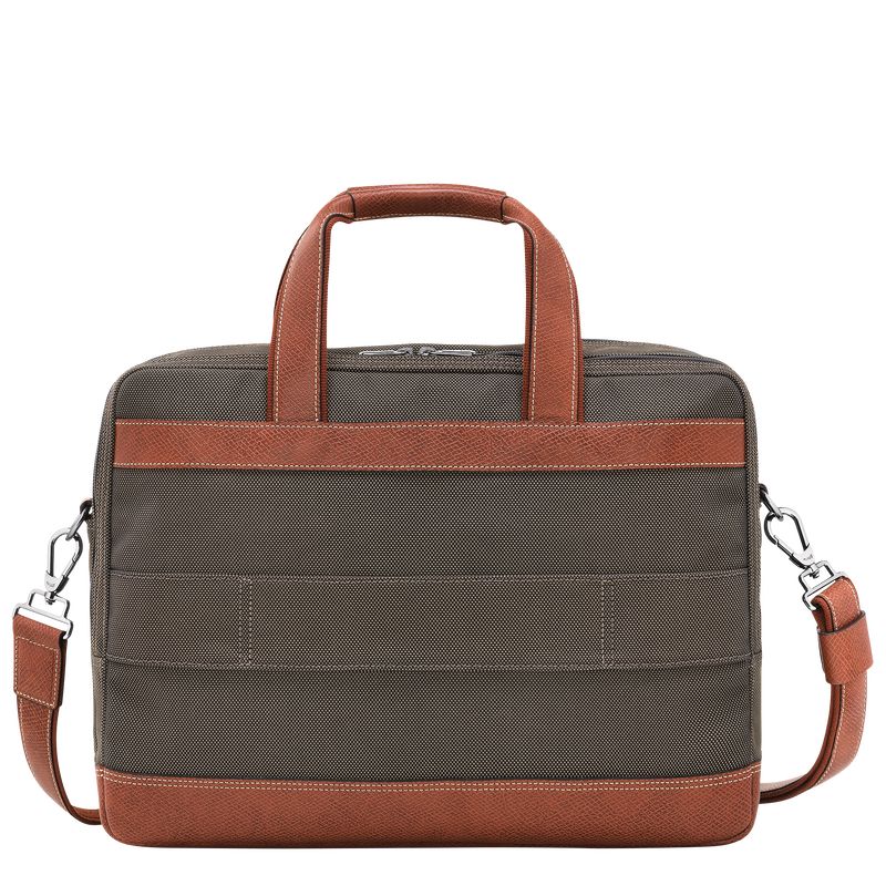 Aktówka Męskie Longchamp Boxford L Recycled canvas Brązowe | PL7639YX