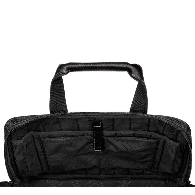 Aktówka Męskie Longchamp Boxford L Recycled canvas Czarne | PL7638UZ