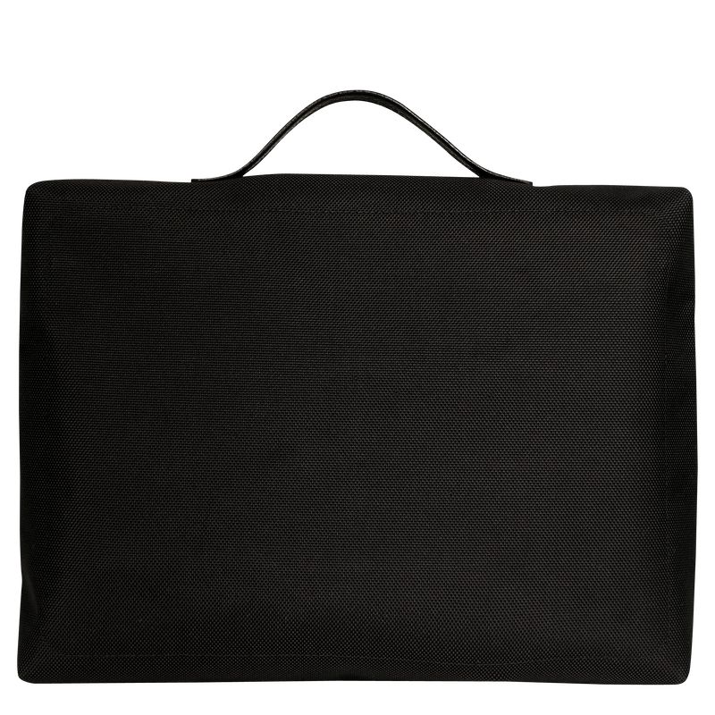 Aktówka Męskie Longchamp Boxford S Recycled canvas Czarne | PL7641RV