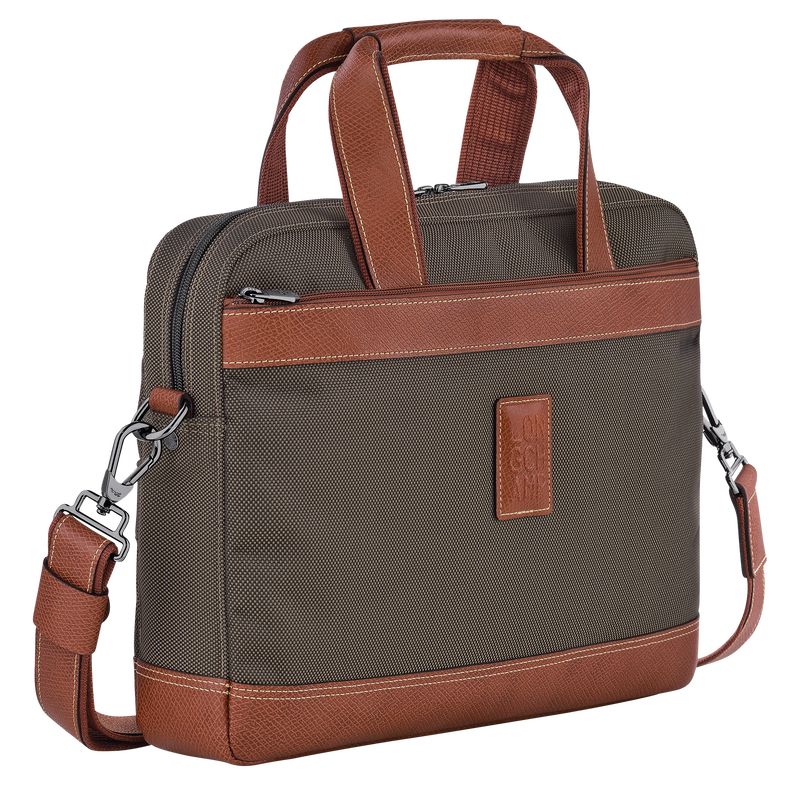 Aktówka Męskie Longchamp Boxford S Recycled canvas Brązowe | PL7636OK