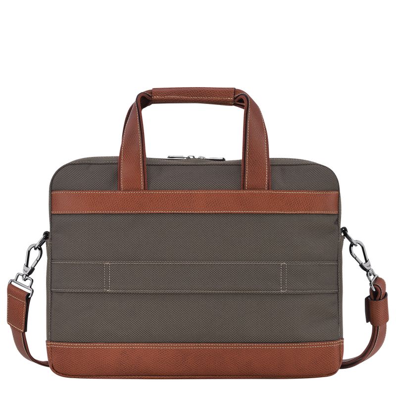 Aktówka Męskie Longchamp Boxford S Recycled canvas Brązowe | PL7636OK